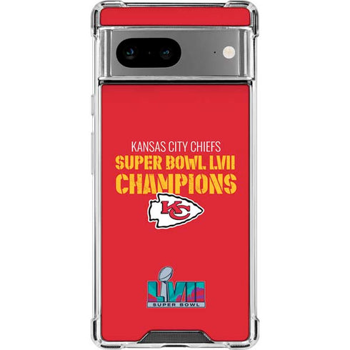 NFL Kansas City Chiefs Super Bowl LVII Champions Google Pixel 7a Clear Case